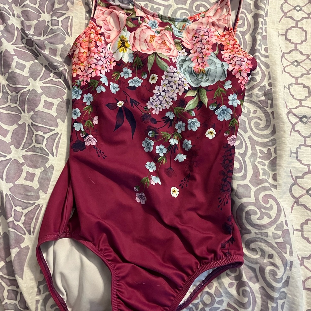 Floral Kids Gymnastics Leotard